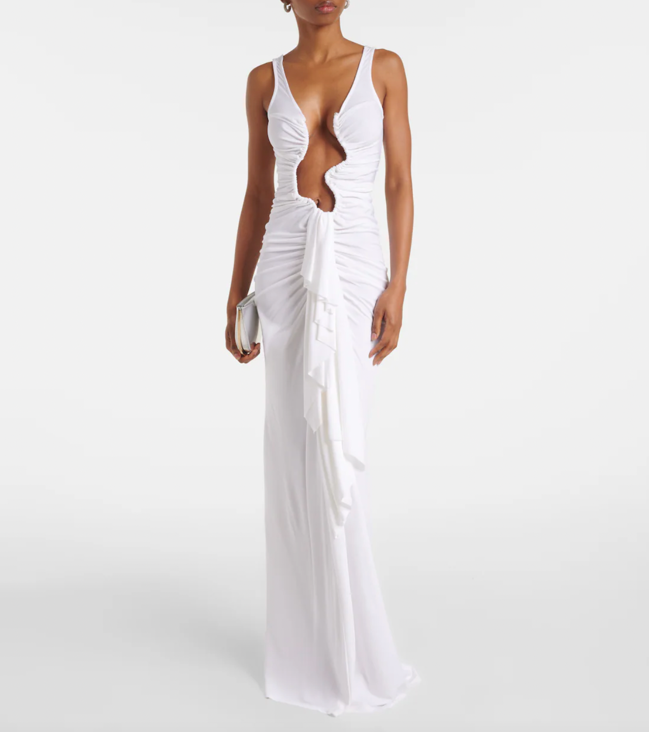 The Salacia Draped Jersey Maxi Dress by Christopher Esber epitomizes modern sophistication through its masterful construction. This luxurious jersey piece showcases architectural draping that sculpts an elegantly fluid silhouette, designed to complement and enhance every figure. The seamless marriage of premium comfort and high-fashion craftsmanship makes this dress an essential investment—equally stunning for refined daily elegance or unforgettable special moments. 