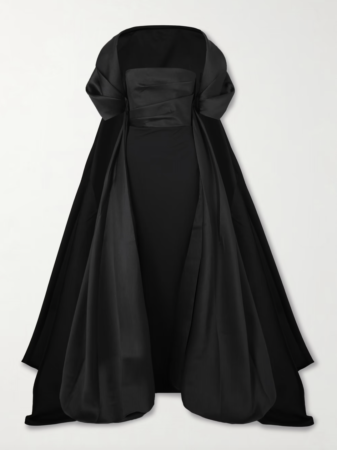 satin-trim crepe cocktail dress Satin twill-trimmed crepe gown  Petite Chrie