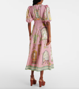 Elevate your wardrobe with the Monte Linen Dress by Alemais. Featuring a stunning print and crafted from high-quality linen, this midi dress is perfect for any occasion. Stay stylish and comfortable all day with this must-have piece.