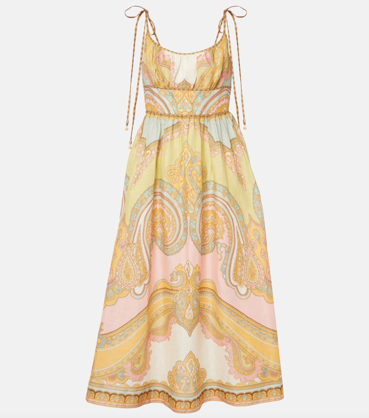 Maxine Picnic paisley linen bustier dress
