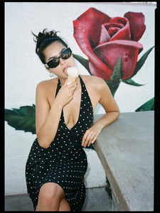 The V neck halter has La Dolce Vita vibes all over her. With her scooped open back and adjustable neck tie, she's summer ready - revealing just the right amount of skin. Pop her on for those hot summer mornings when you want to feel chic, then she's an outfit that can carry you through from markets, to early evening dinners and late night caps.