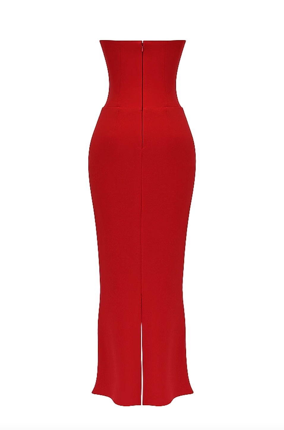 Introducing the Cherry Strapless Corset Dress, the epitome of timeless elegance. This stunning strapless corset dress features a striking peaked neckline that beautifully frames your décolletage while accentuating your silhouette. Crafted from luxurious cherry stretch crepe, this glamorous piece moves with you, offering both comfort and sophistication. 