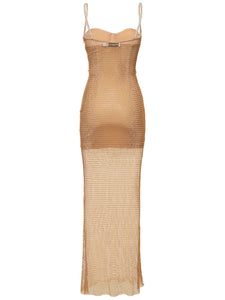 Embellished fishnet maxi dress Petite Chrie Embellished fishnet maxi dress Petite Chrie