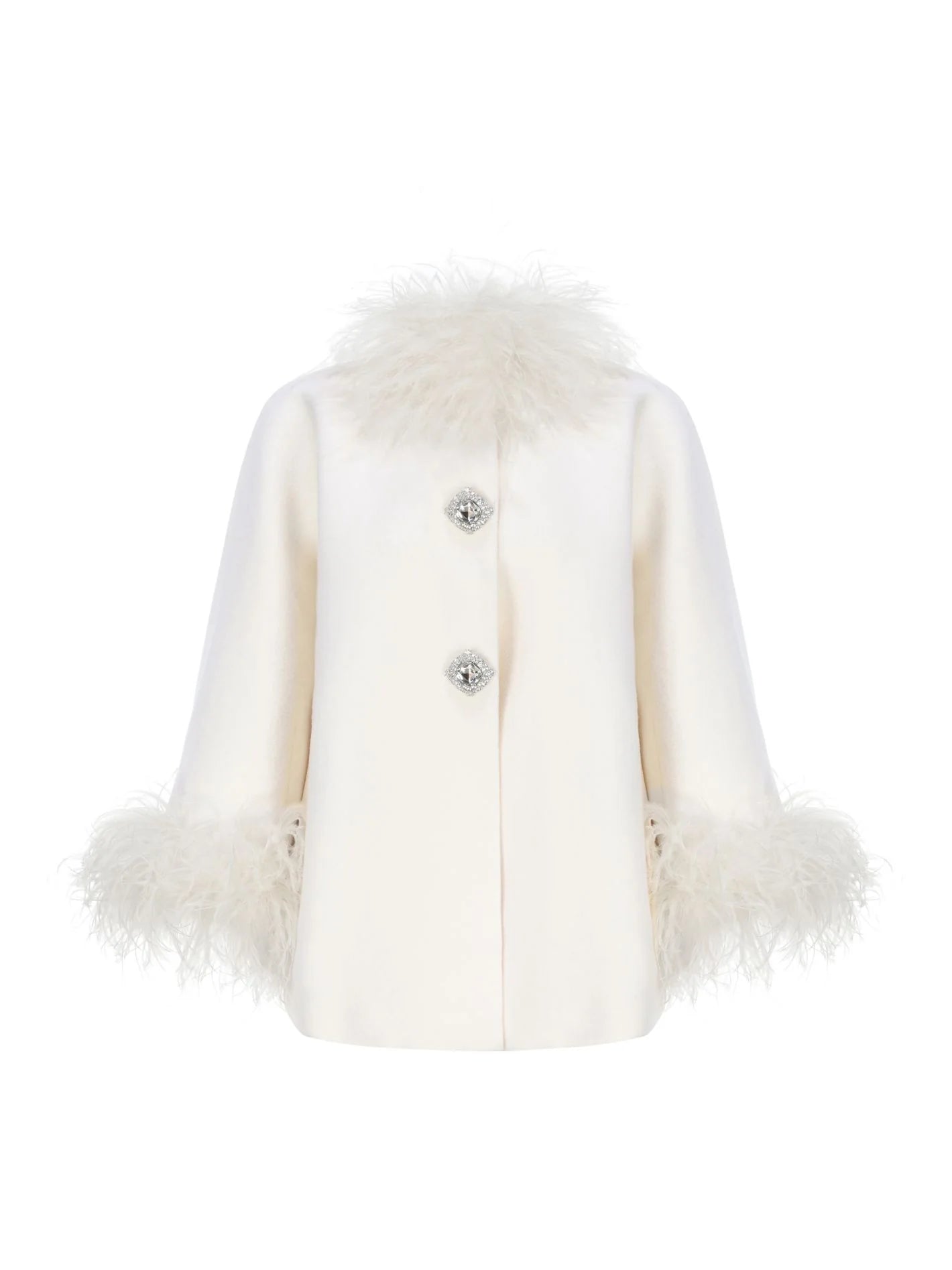 Experience unparalleled elegance and warmth with the Angelica Coat. Made from sumptuous ostrich wool, its flattering A-line shape ensures comfort and style during colder days. Eye-catching fur details on the sleeves and neckline add a luxurious edge, while custom silver buckles offer a refined, exclusive touch. This coat is the perfect choice for those who want to stay chic and cozy all winter long.