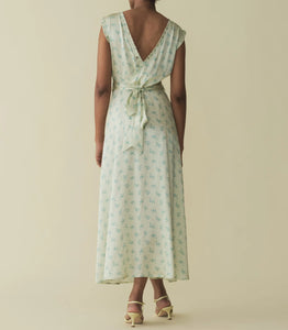 doen tahlia silk maxi dress in green DEN Tahlia silk maxi dress