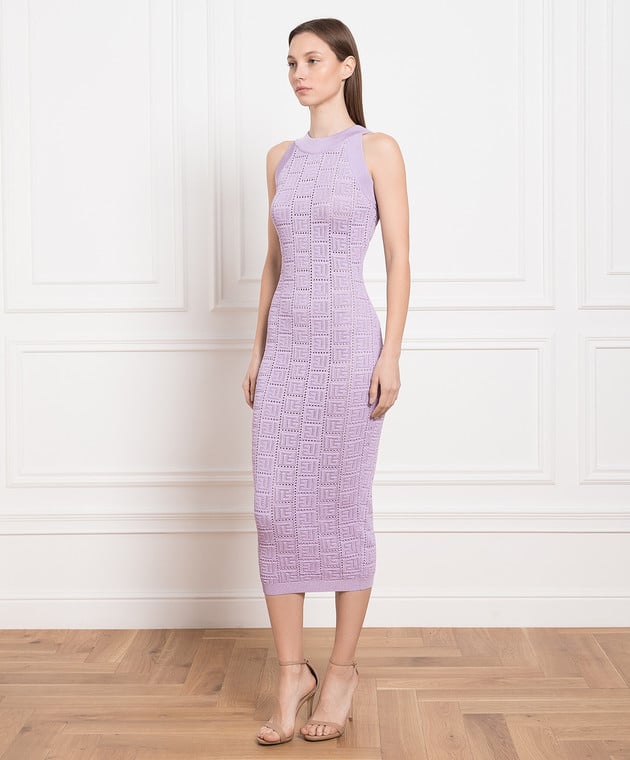balmain purple dress BALMAIN Draped Laminated Jersey Long Dress in Bleu Electric