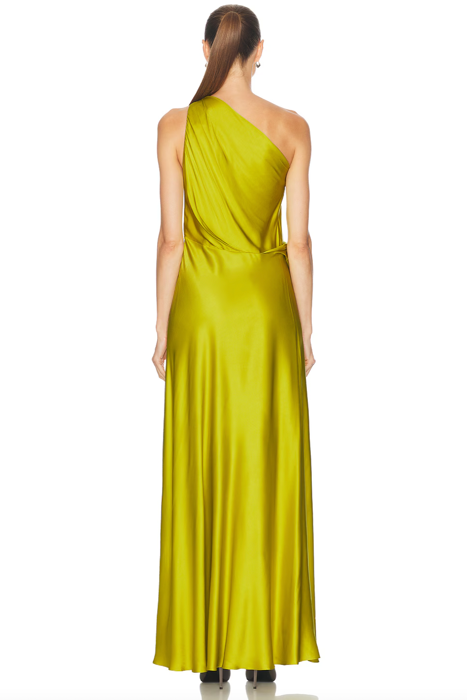 Elevate your evening look with the Aster Gown in Green Amber by A.L.C. Crafted from luxurious satin, this gown features elegant ruching that enhances its sophisticated appeal. The unlined design and hidden side zipper ensure a smooth, flattering fit, while the unique one-shoulder silhouette adds a striking, modern touch. Perfect for special occasions, this gown combines comfort and style effortlessly.