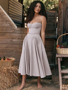 Dress Nora boasts an elegant A-line design for women. With its sophisticated silhouette, this dress is perfect for any special occasion. Let its timeless style and flattering fit elevate your wardrobe and make you feel confident and beautiful.