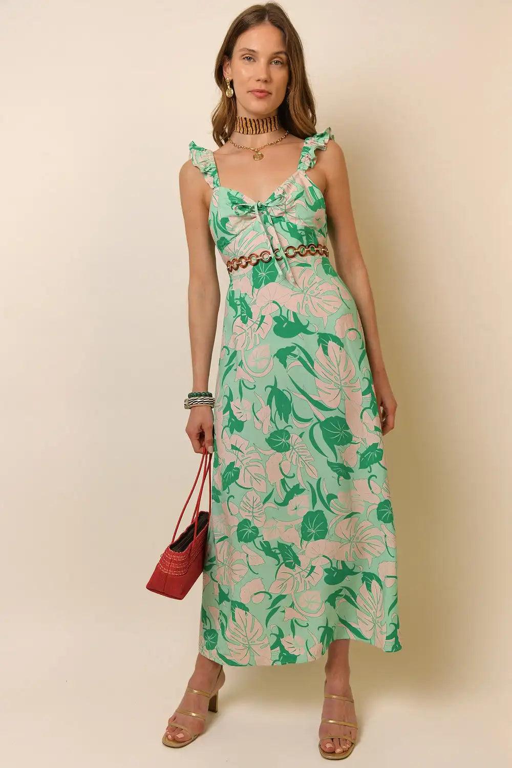 Elevate your style with the Rixo Cecile Ruffled Printed Linen-blend Midi Dress in green. Perfect for any occasion, this dress features a playful ruffled design and is made from a comfortable linen-blend fabric. Make a statement and feel confident in this stunning dress.