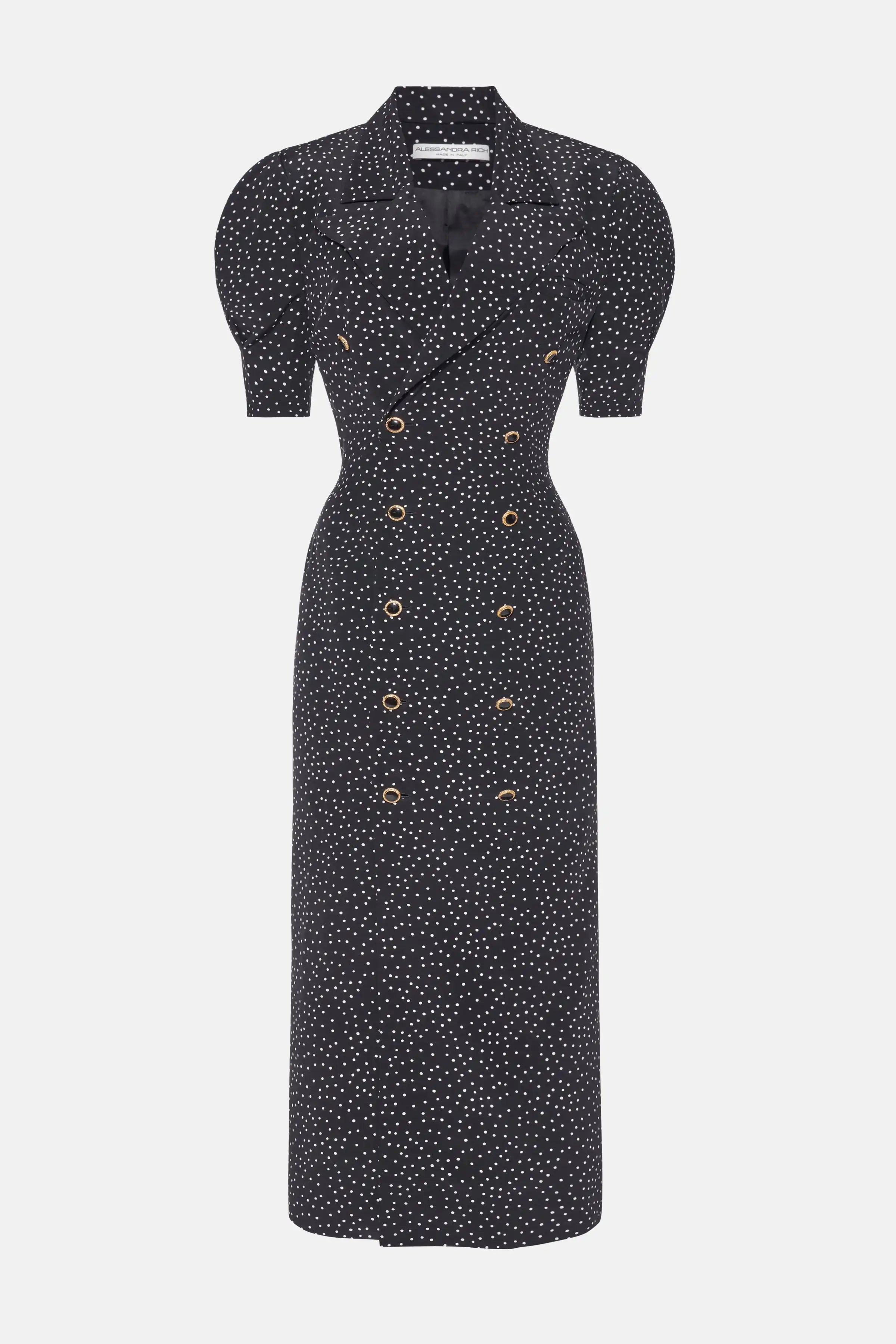 Alessandra Rich Polka-Dot Double Breasted Dress Petite Chrie Alessandra Rich Polka-Dot Double Breasted Dress Petite Chrie