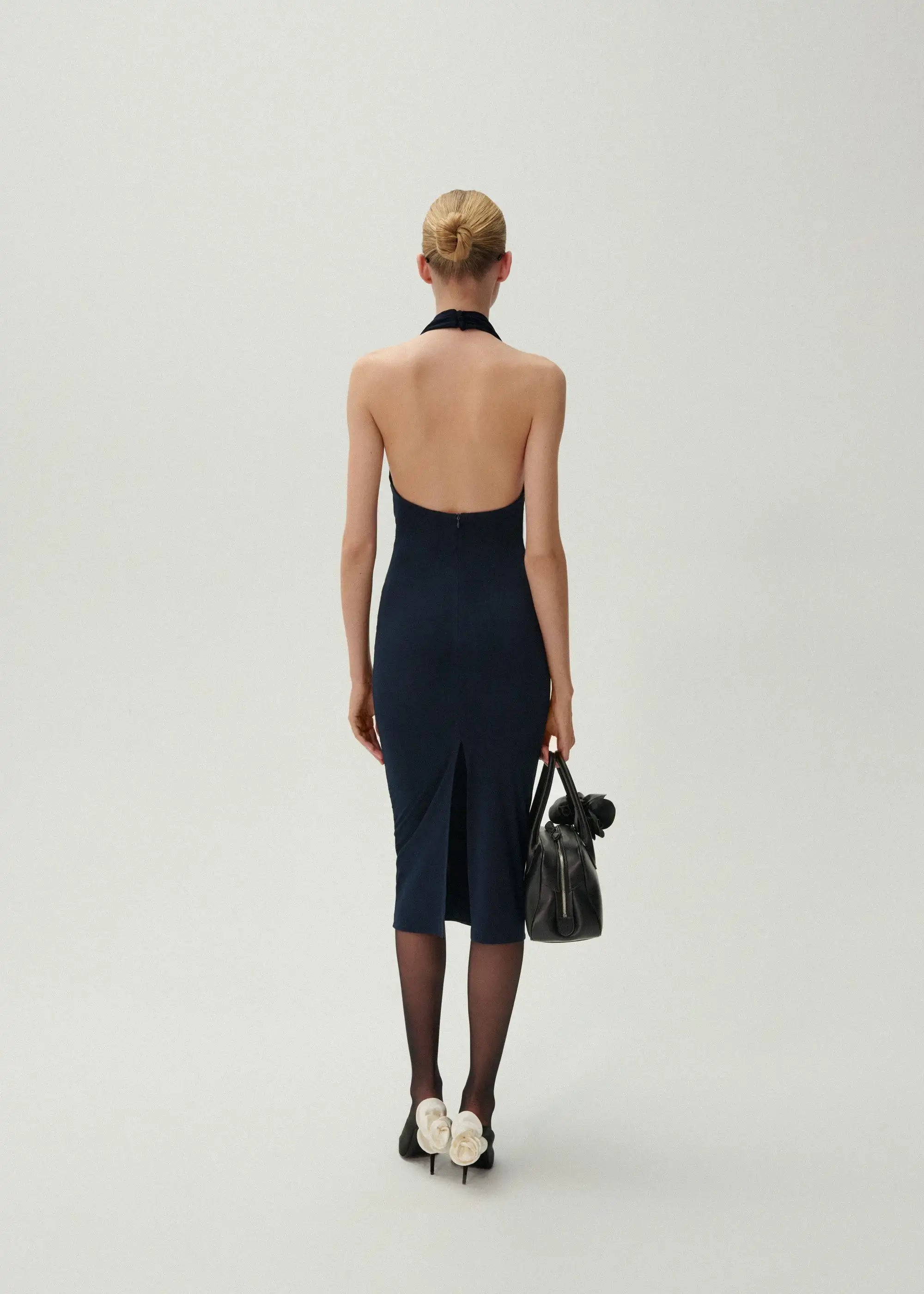 magda butrym halter dress Magda Butrym Stretch-jersey Halterneck Midi Dress - Women - Yellow Dresses