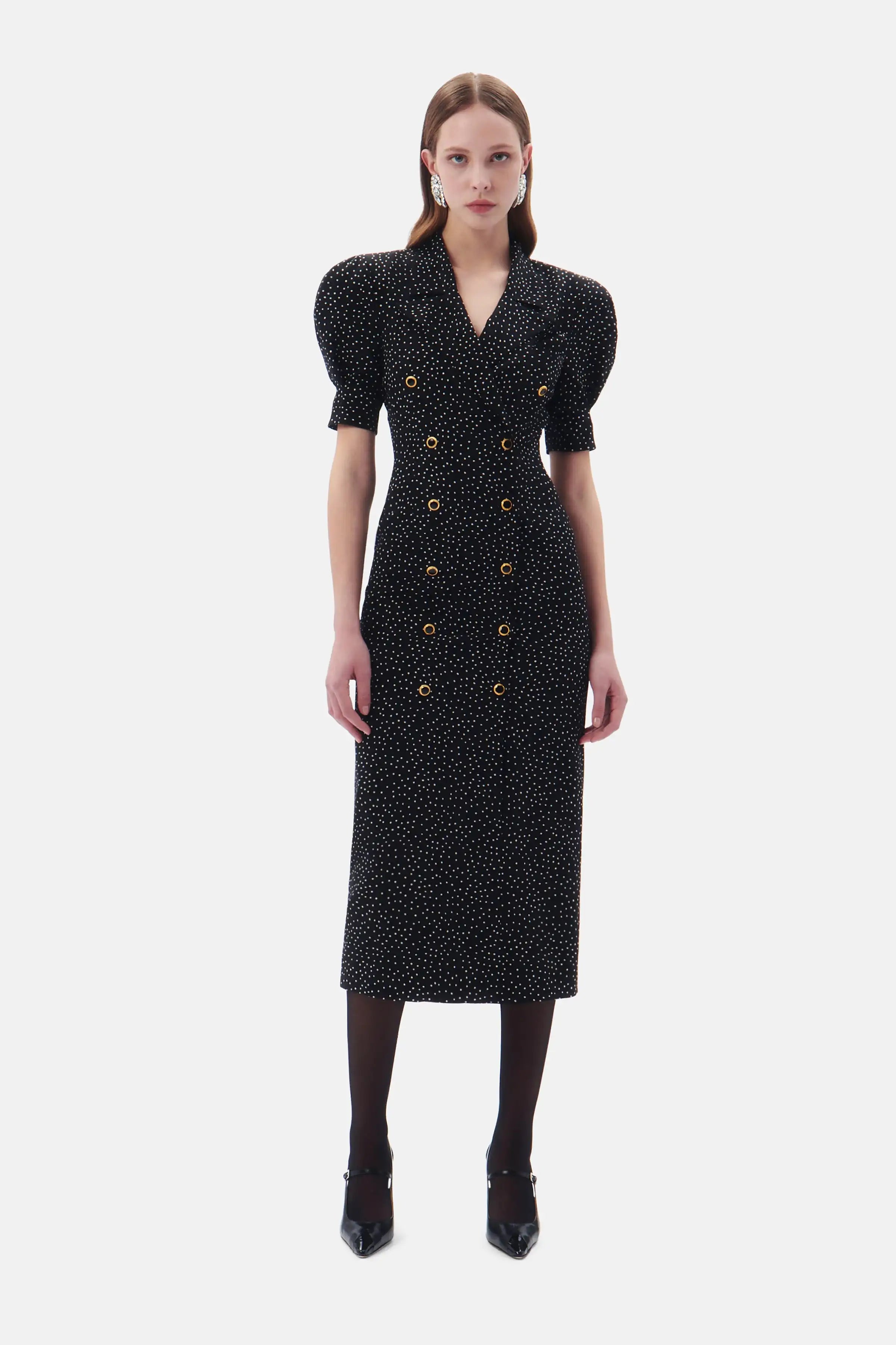 Alessandra Rich Polka-Dot Double Breasted Dress – Petite Chérie