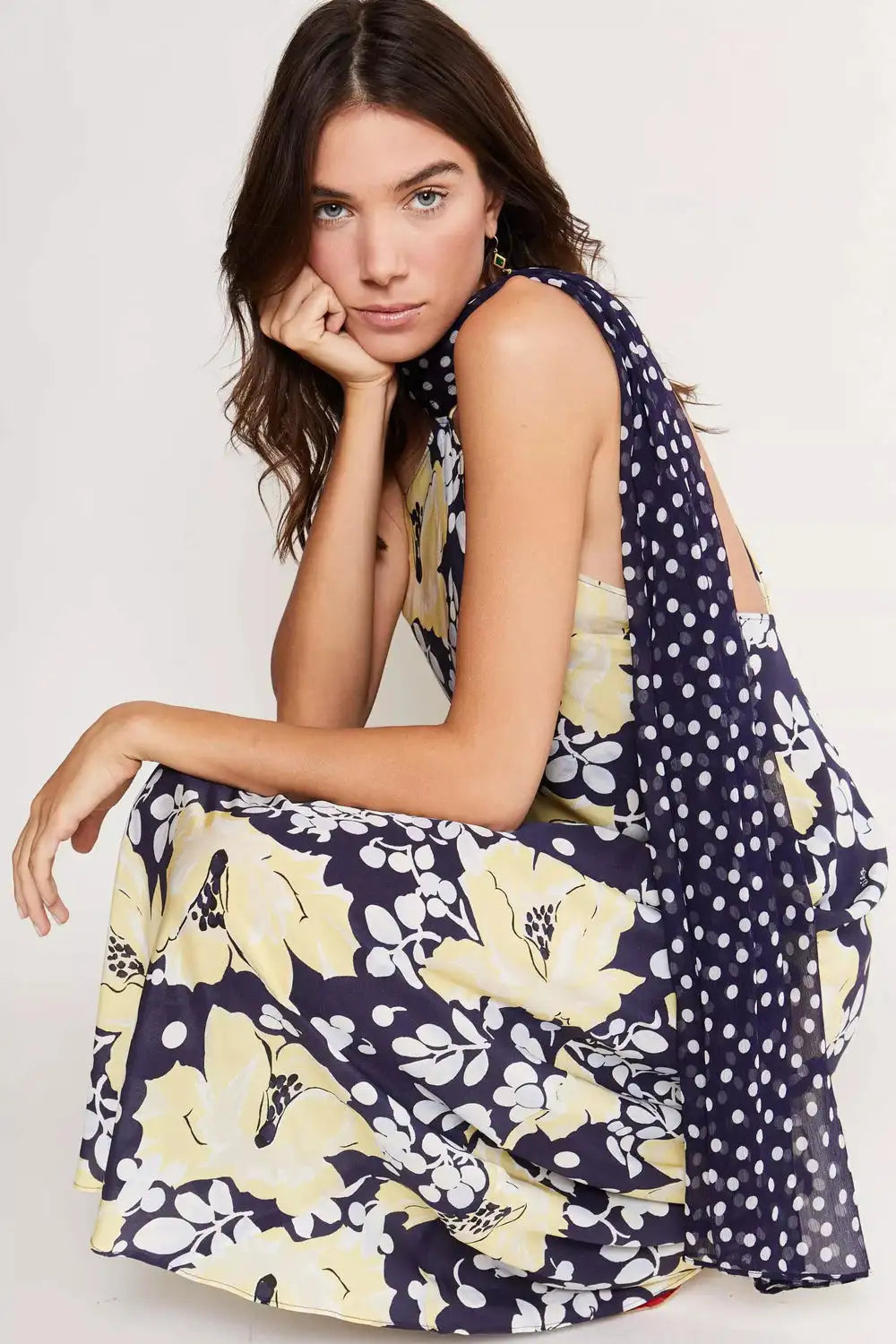 This Dress Blue Hailey is made from high quality materials and features a colorful printed skirt designed by a skilled designer. Each dress is meticulously handmade with intricate needle and thread work, ensuring a long-lasting and unique piece. Elevate your wardrobe with this must-have statement dress.