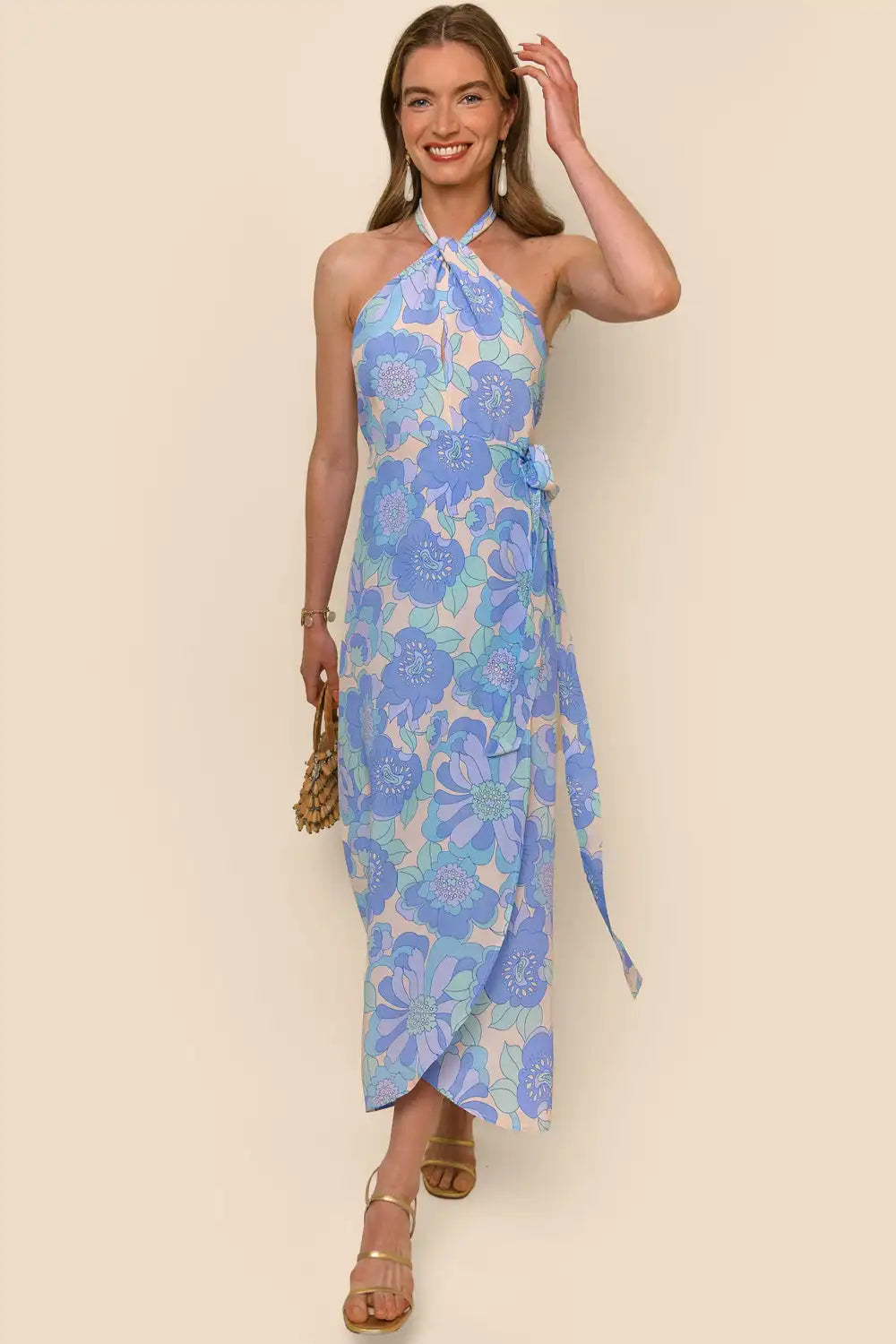 Elevate your wardrobe with our Simone Midi Dress. Crafted with high quality materials, this designer handmade dress features a beautiful printed skirt that will make you stand out in any crowd. Every thread is carefully placed to create a long dress that exudes elegance and style.