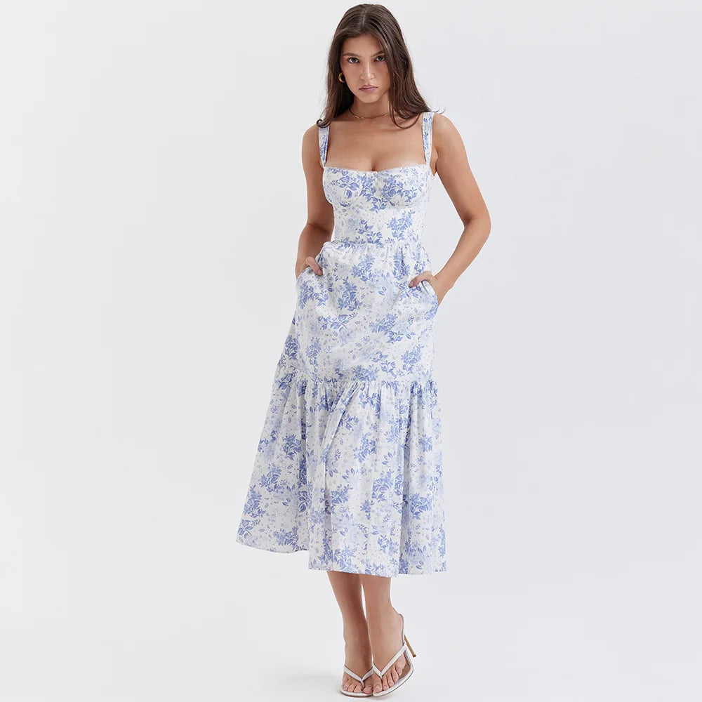 The Marlee Robe is designed for the utmost elegance on your summer vacation. With a V-neck design, spaghetti straps, and an A-line silhouette, this dress is sure to flatter any figure. For added comfort, the dress is equipped with chest pads while the lightweight fabric provides all-day comfort.