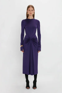 purple dress victoria beckham Victoria Beckham gathered-waist Gown | Purple