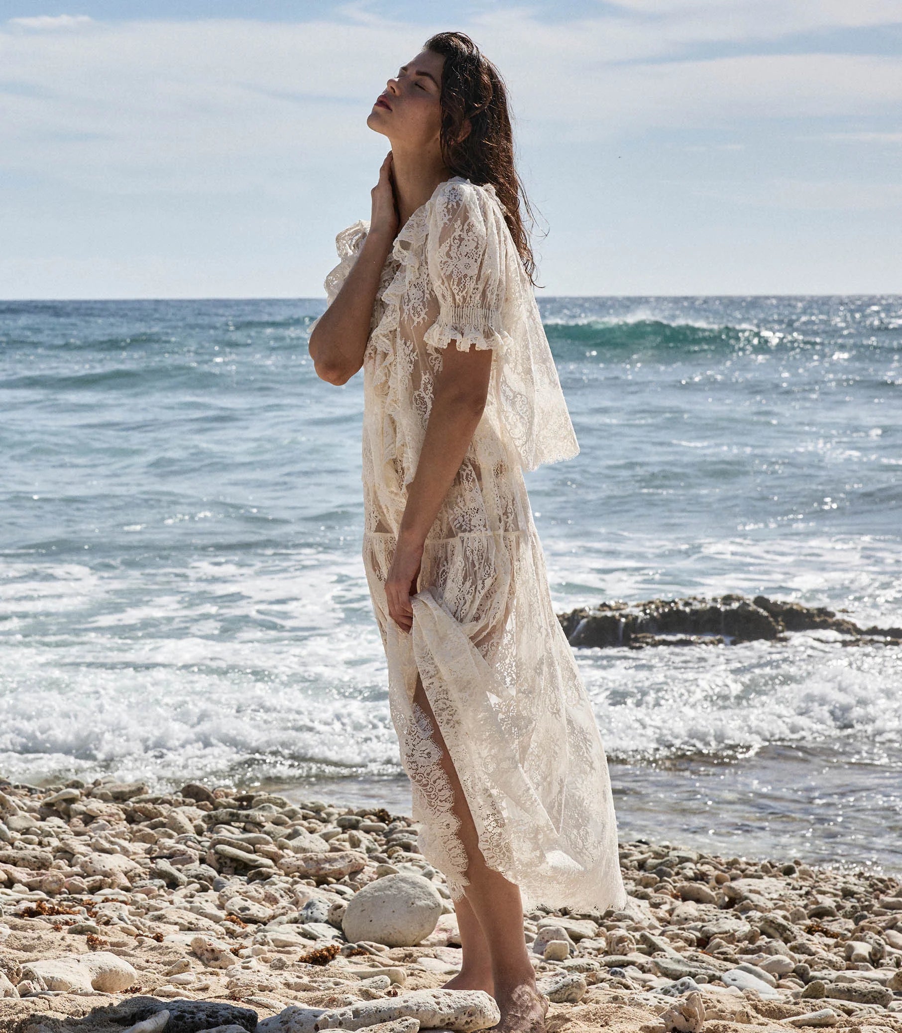 Embrace timeless elegance with the Sebastiane Skirt by Doen, a romantic piece crafted in delicate chantilly-inspired lace. The flattering A-line silhouette pairs beautifully with a high waist that defines your figure, while the graceful scalloped hem adds vintage-inspired charm as it falls to mid-shin. Perfect for creating an effortlessly feminine look that transitions from special occasions to everyday sophistication. This skirt is the versatile staple every wardrobe deserves.