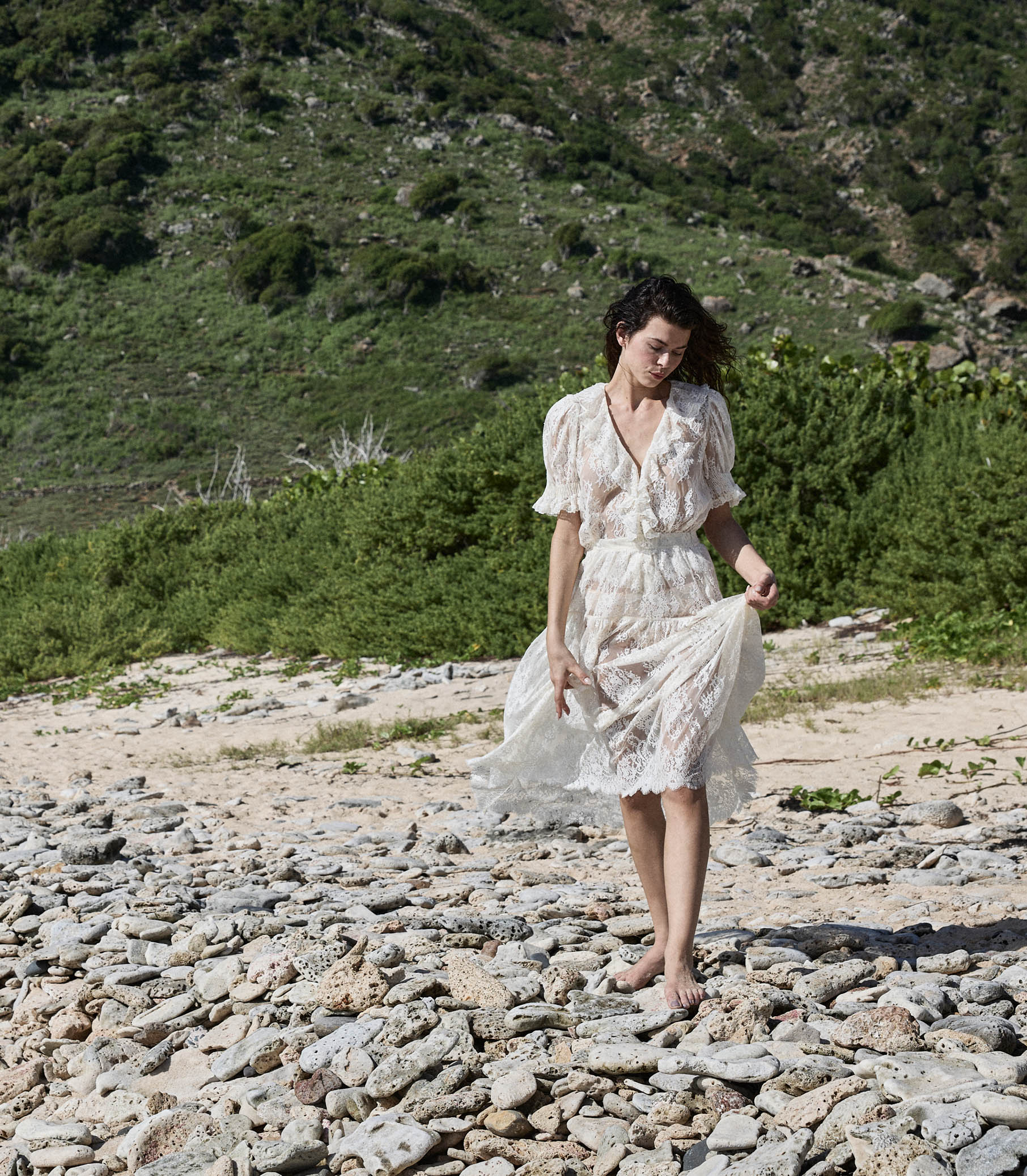 Embrace timeless elegance with the Sebastiane Skirt by Doen, a romantic piece crafted in delicate chantilly-inspired lace. The flattering A-line silhouette pairs beautifully with a high waist that defines your figure, while the graceful scalloped hem adds vintage-inspired charm as it falls to mid-shin. Perfect for creating an effortlessly feminine look that transitions from special occasions to everyday sophistication. This skirt is the versatile staple every wardrobe deserves.