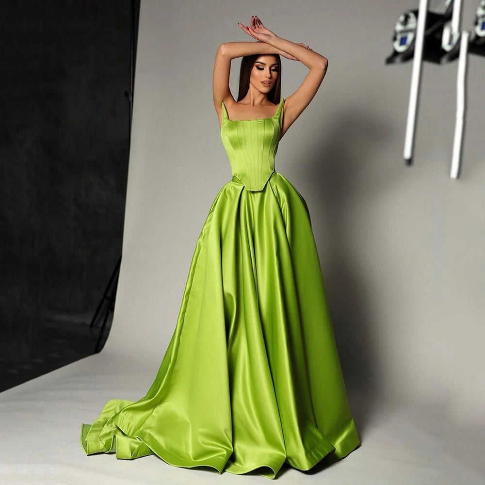 Make a statement in our Priscila Gown. Crafted from Spandex Satin, this elegant A Line dress features a rich green hue that is sure to turn heads at any evening event. With its long length, it is perfect for proms or parties. Exude sophistication and grace with our exclusive gown.