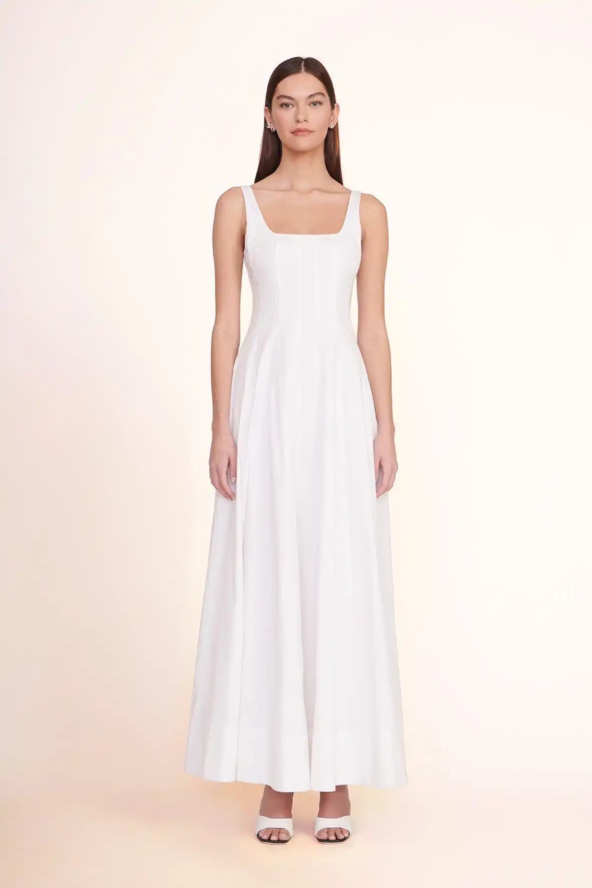 Stylishly elegant, the STAUD Wells Maxi Dress is a high-quality, designer piece that will make you feel confident and beautiful at any event. Handmade and customizable, this dress is perfect for a banquet or any upscale occasion. Make a statement with this stunning, one-of-a-kind dress.
