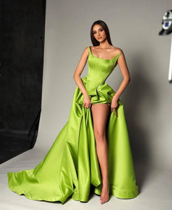 Make a statement in our Priscila Gown. Crafted from Spandex Satin, this elegant A Line dress features a rich green hue that is sure to turn heads at any evening event. With its long length, it is perfect for proms or parties. Exude sophistication and grace with our exclusive gown.