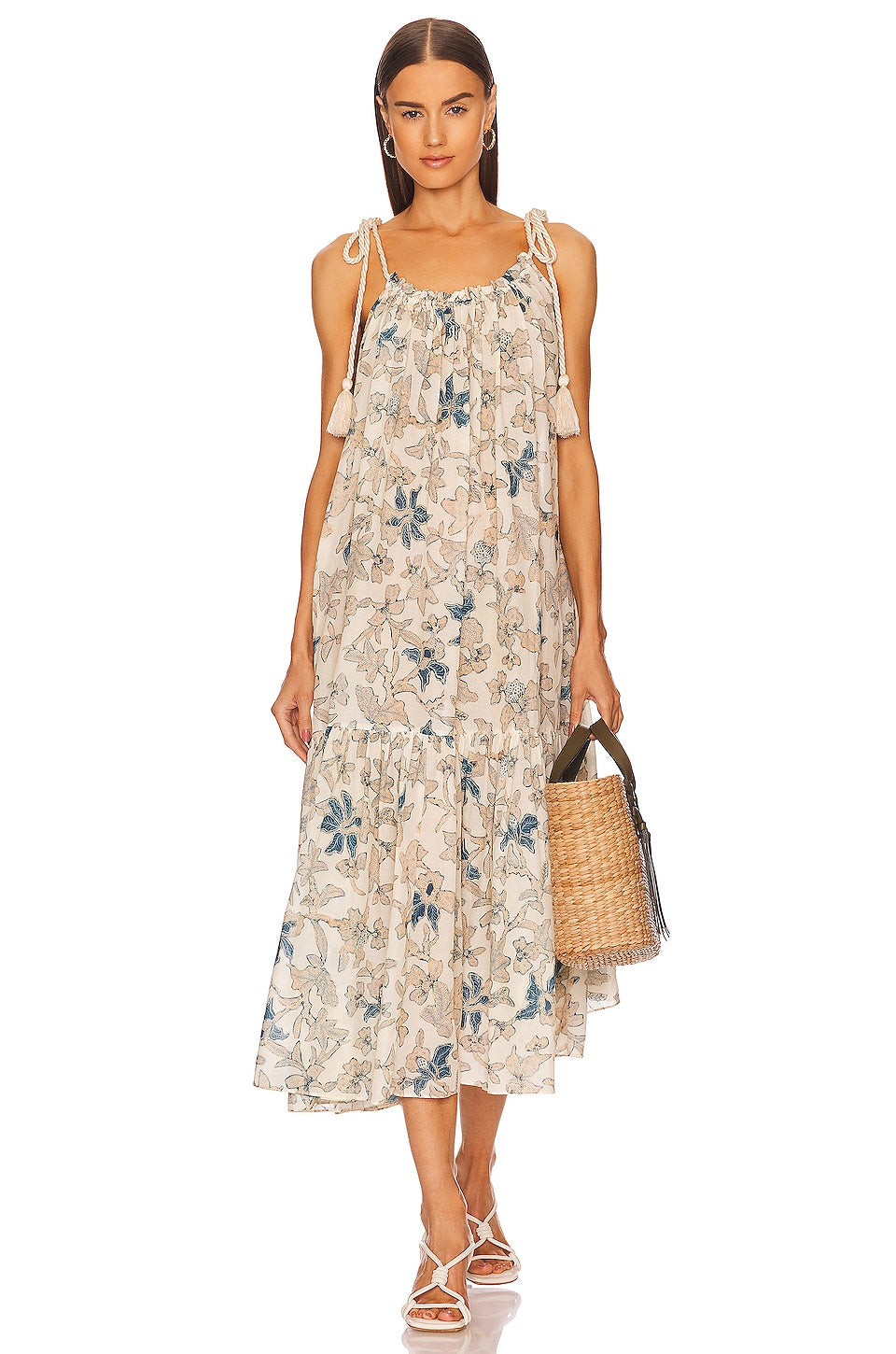 Introducing our Cari Dress in Jasmine - the perfect blend of vintage and modern fashion. This midi slip dress boasts a beautiful vintage print and is made of a luxurious blend of cotton and viscose. The elegant sling robe design adds a touch of sophistication to any outfit. Elevate your style with Cari Dress!