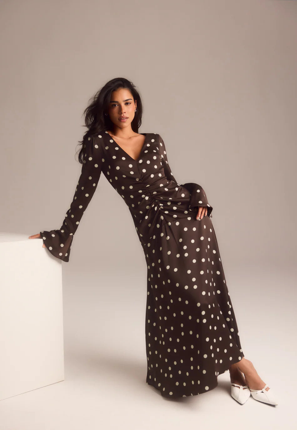 Ruched Front Midi Dress – Petite Chérie