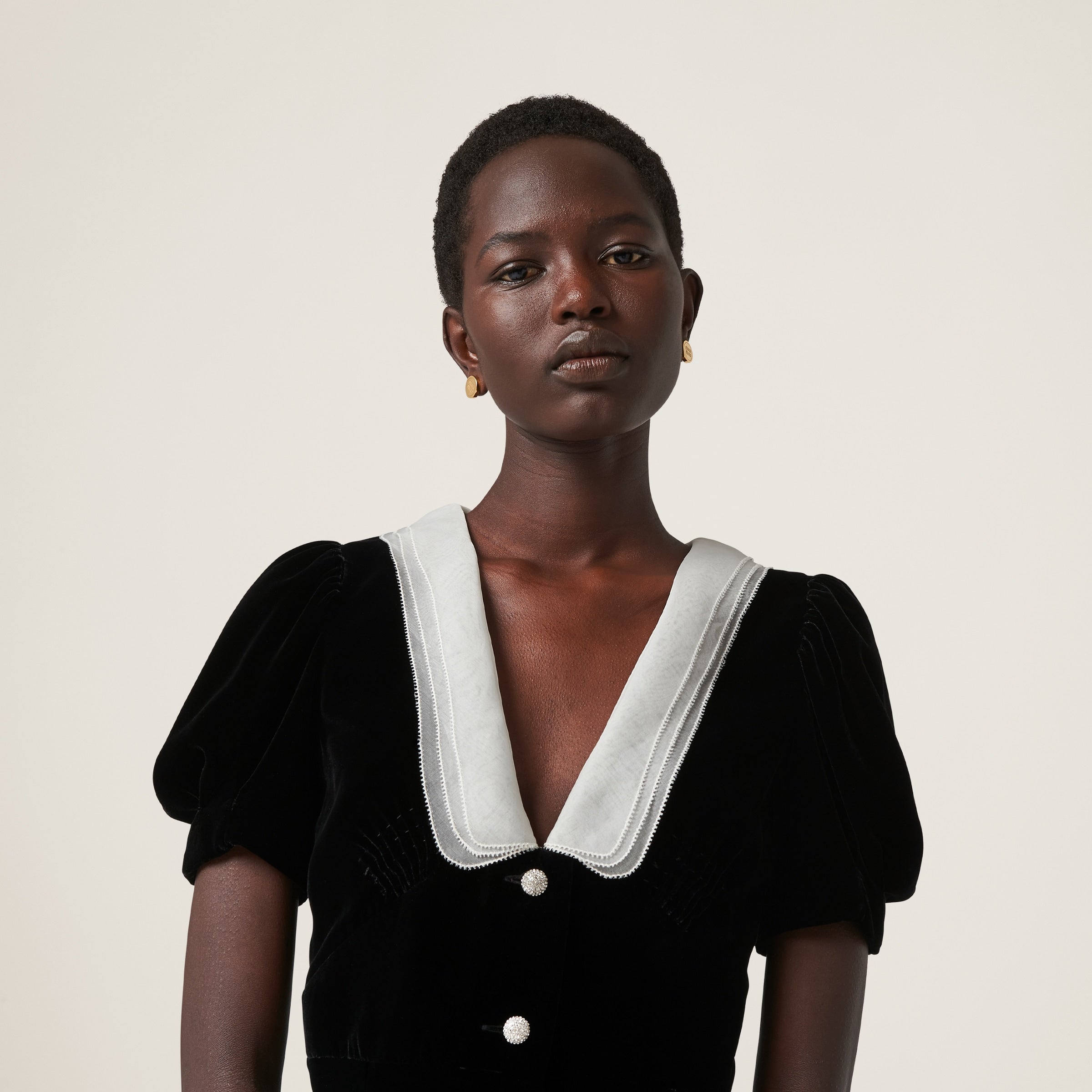 Miu Miu V-neck Organza-trimmed Velvet Minidress – Petite Chérie Miu Miu V-neck Organza-trimmed Velvet Minidress – Petite Chérie