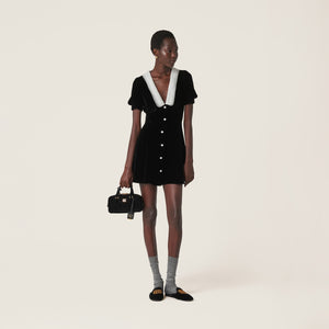 Miu Miu V-neck Organza-trimmed Velvet Minidress – Petite Chérie