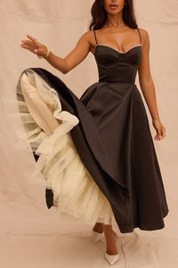 Mademoiselle Black Tulle Midi Dress Petite Chrie Mademoiselle Black Tulle Midi Dress Petite Chrie