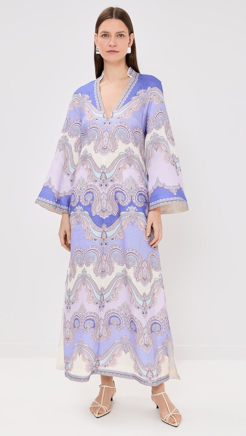 The Maxine Tunic Midi Dress by Zimmermann offers a flattering V-neck silhouette crafted from a mid-weight, non-stretch linen weave that ensures comfort and breathability. Featuring a discreet hidden zip at the back for a seamless look and practical patch front pockets, this dress combines effortless style with everyday functionality. Perfect for versatile wear, it delivers both elegance and convenience in one.