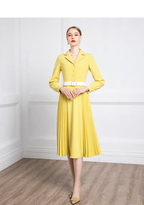 Introducing the Robe Carmina, a high-end French retro dress that exudes temperment and sophistication. Crafted for the elegant woman, this slim skirt is perfect for the autumn and winter season. Embrace your inner Hepburn and make a stylish statement with this luxurious piece. Elevate your wardrobe with Robe Carmina.