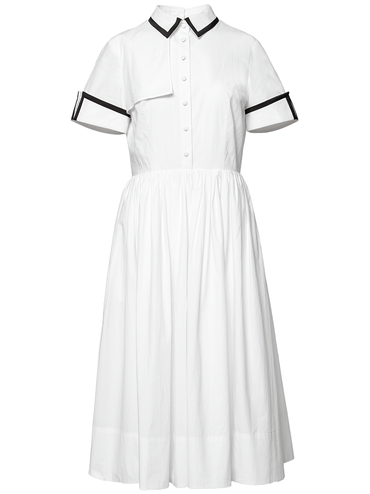 This French Retro Dress exudes a vintage charm, inspired by Audrey Hepburn's iconic style. Made from cotton, its umbrella skirt design and doll collar add a touch of elegance. The perfect dress for a summer day, bringing a classic and timeless look to any wardrobe.