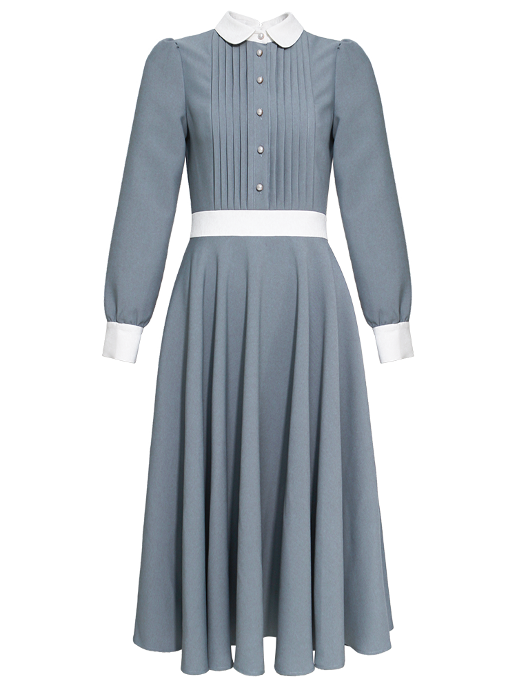 Introducing the elegant and sophisticated Robe Charlize! This dress is perfect for any formal occasion with its high-end design and slim skirt. The early new baby collar adds a touch of charm, making you feel like a celebrity. Don't miss out on this must-have piece!