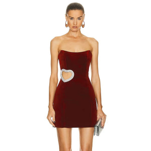 Get ready to rock the party in our Winered Color Dress Marine! This bodycon mini bandage dress will hug your curves in all the right places. With a strapless design, it's perfect for a fun and flirty night out. Celebrate in style with this cute and versatile dress. Available for wholesale orders.